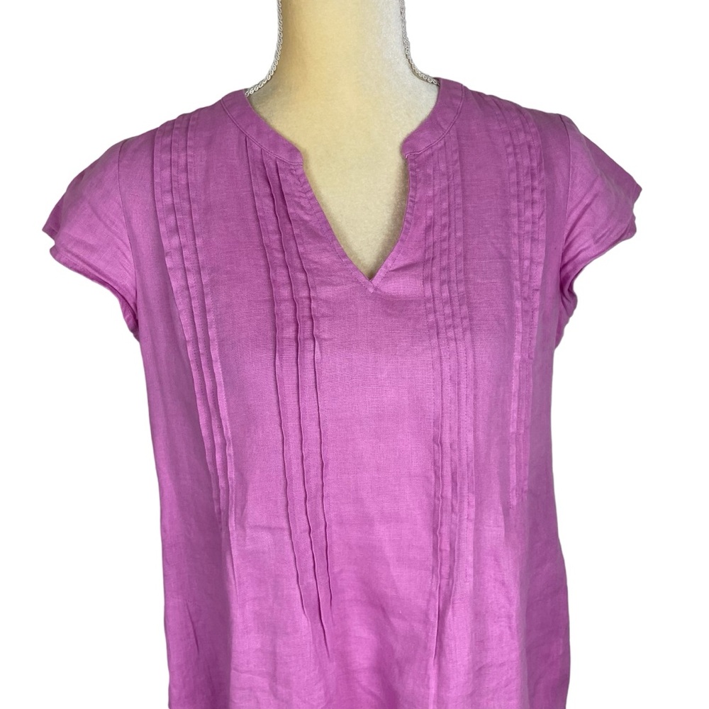 J. Jill Love Linen Pintucked Linen Shift  Dress Lavender Camilla Pink Size XS - Picture 6 of 15